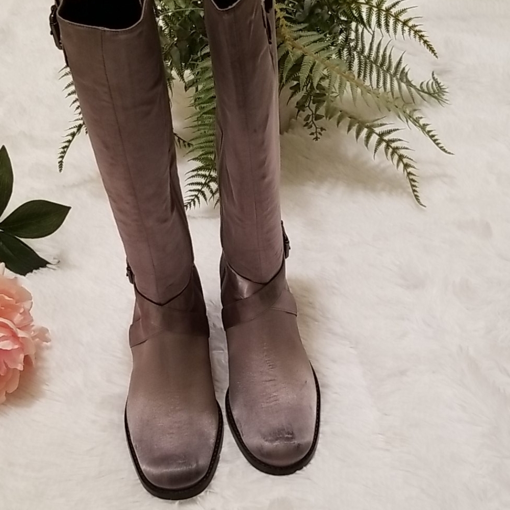 Jessica Bennett Dirty Pewter Satin Boots